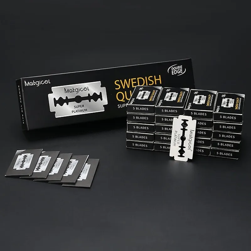 100pcs Double Edge Razor Blades Men's Razor Blades Shaving Stainless Steel Shaving Blades Manual Razor Blade Shaving Tool 5
