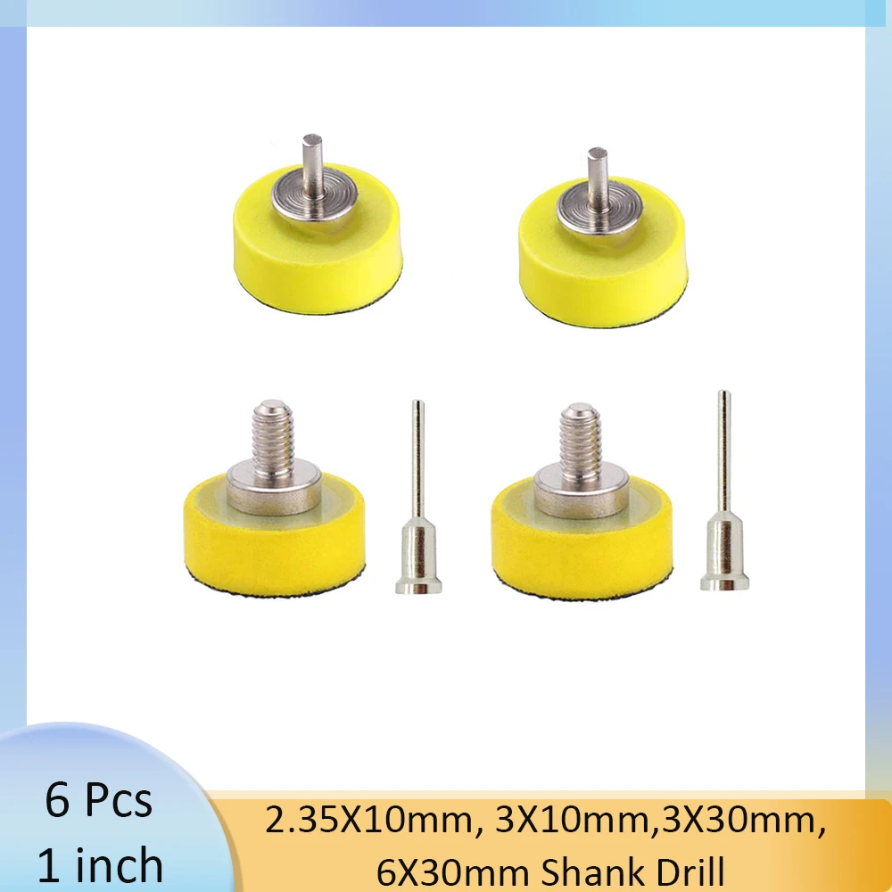 Sanding Pads 4PCS 1 Inch Hook and Look Set Shank Drill Sanding Disc Backing Pads Kit for Wood Auto Surface Grinding