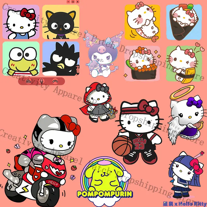 

Cartoon Cat DIY Sewing Heat Transfer Stickers on Girl Transfers Clothing Patches for Kids pants Sweatshirt Applique Decor Custom