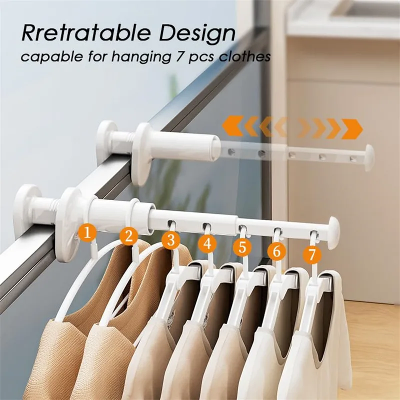 2/1Pcs Thickened Extended Folding Hanger Portable for Business Travel Outdoor Telescopic Clothes Drying Rack Easy to Install
