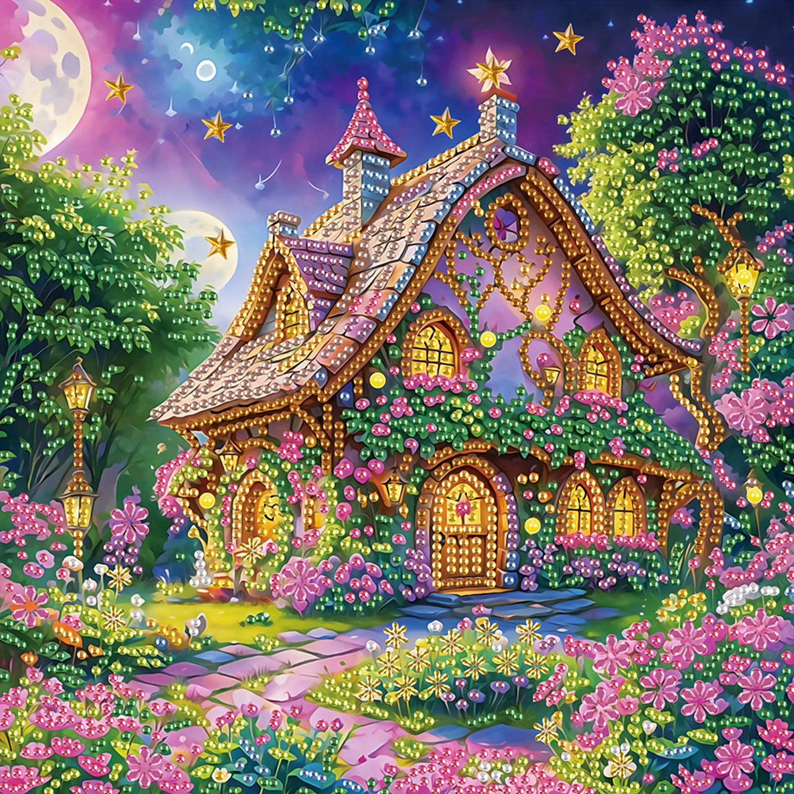 DIY Flower House 5D Special Shape Diamond Art Kits for Beginners Diamond Art Painting Kits for Home Wall Decoration Gift diamond art painting kit