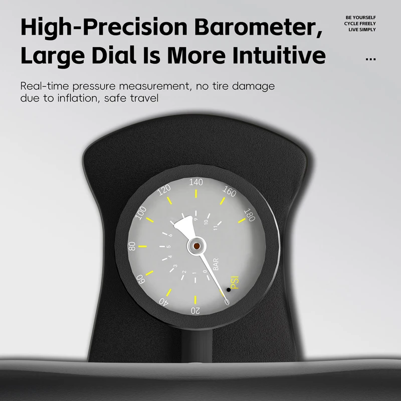 WEST BIKING 160PSI Bike Pump Portable Stainless Steel Floor Pump Presta&Schrader Valve Tire Inflator MTB Road Bike Accessories