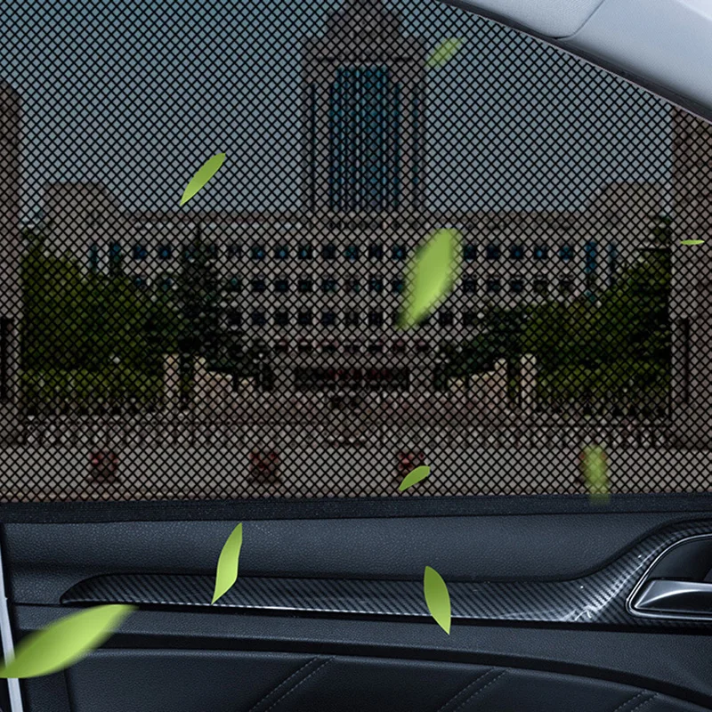 2/4PCS Car Window Sunshade Curtains Repellent Mosquito Mesh Net Car Anti-Mosquito Side Window Shades Screen UV Sun Visor Cover 4