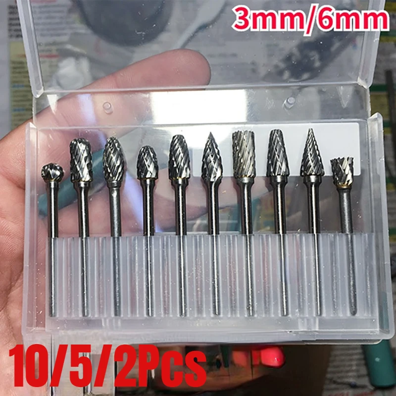 10/5/2pc Tungsten Carbide Rotary Burrs 3 X 6 Mm Single Cut Metal