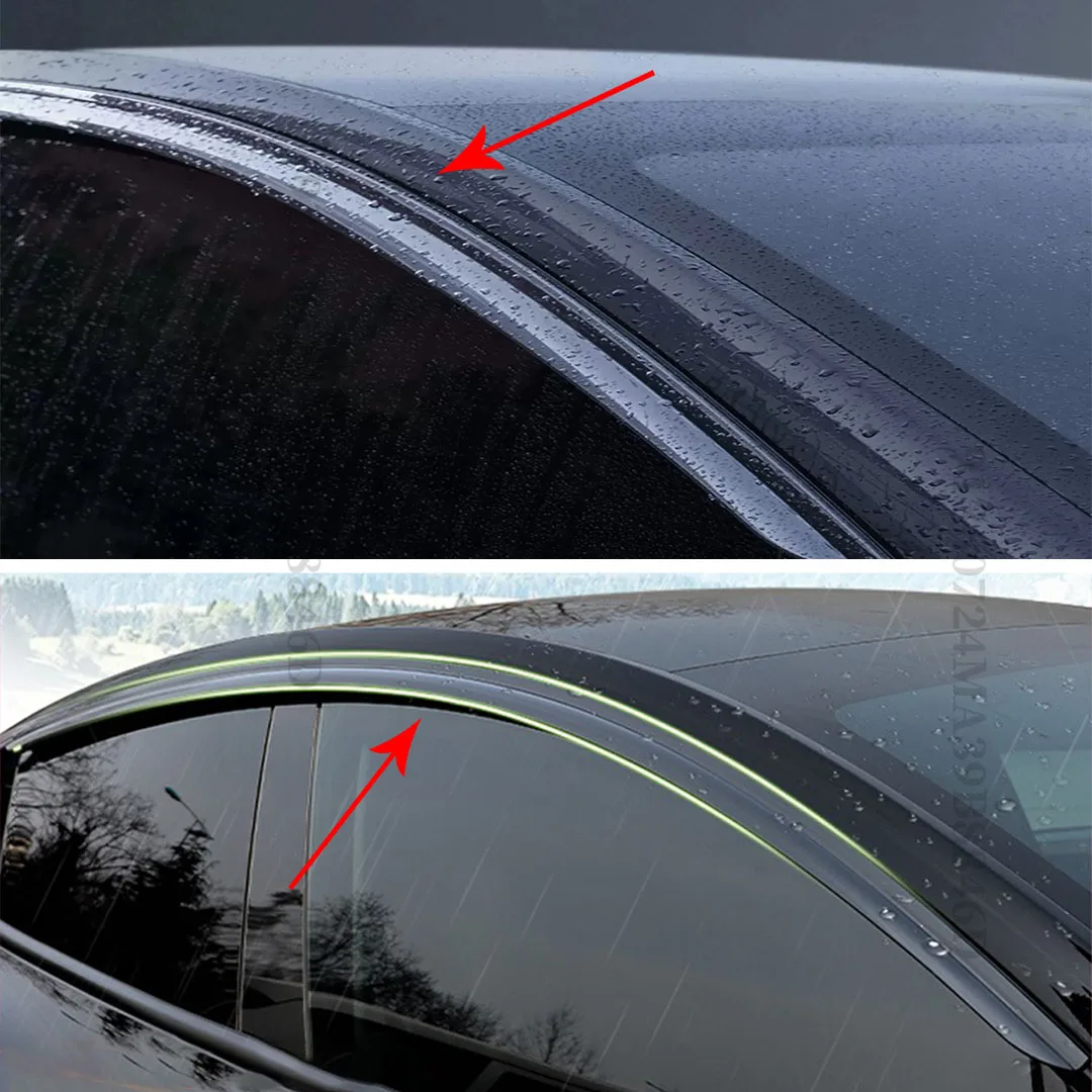 Model Y For Tesla-Decoration Extension Accessories Tuning Rain Guard Brow Trim 4PCS Window Visors Shade Wind Deflector