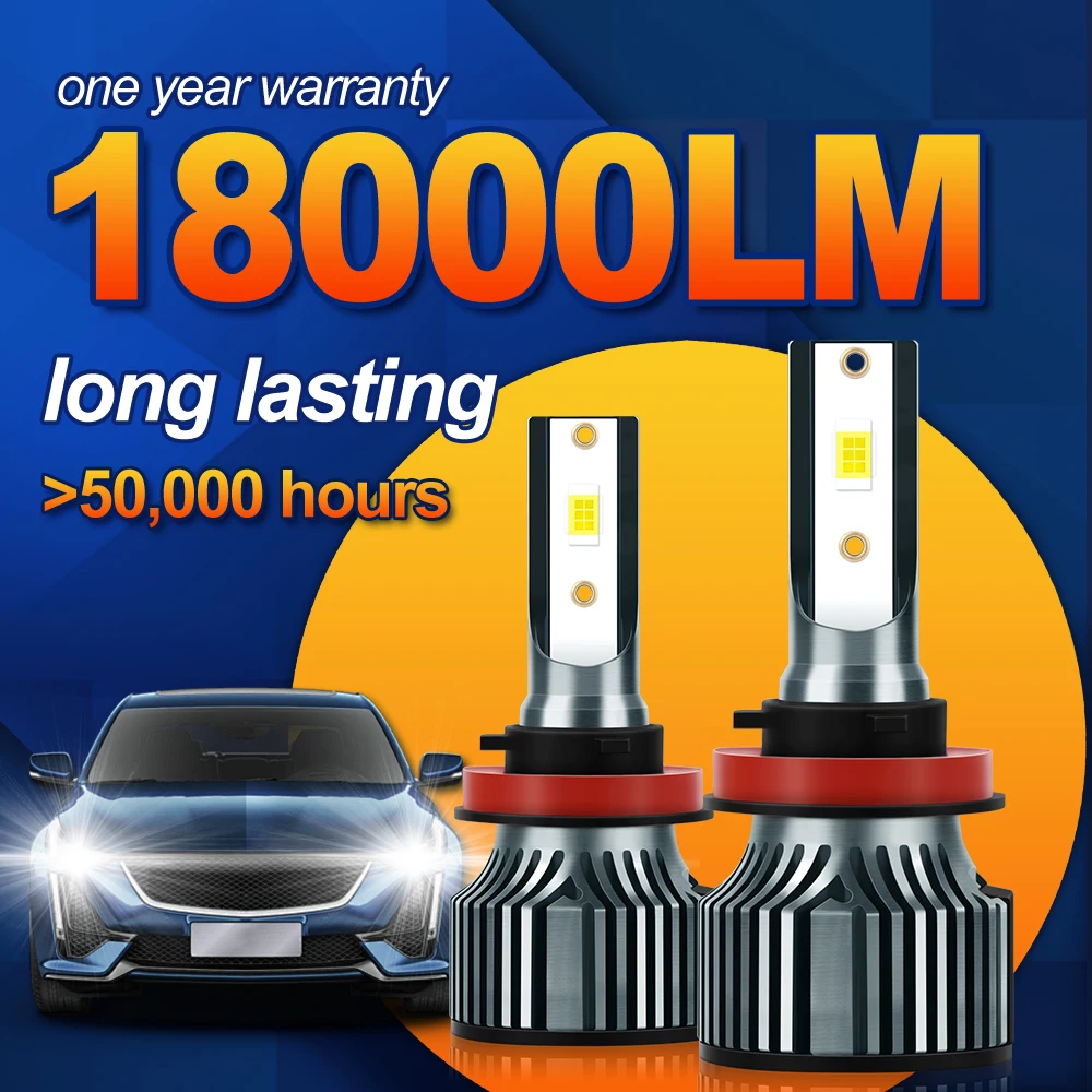 Лампы головного света Автомобильные H4 H7 H11 9005 HB3 HB4 9006, 3570 лм, 6000 К, 12 В