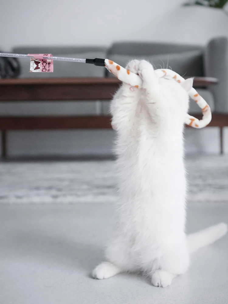 Cat Teaser Toy Feather Wand Interactive Funny Caterpillar Rod Pet Supplies