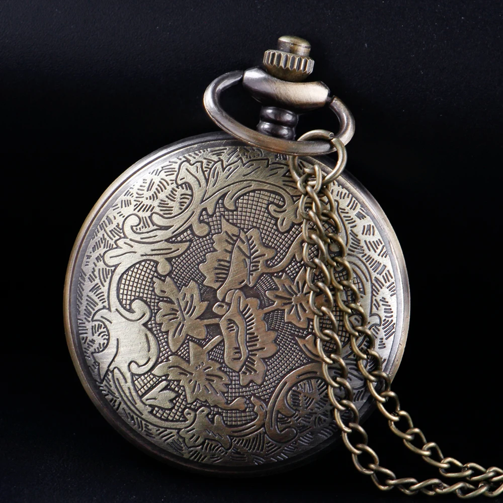 Bronze Vintage Bat Quartz Pocket Watch Unisex Necklace Timing Pendant Men's and Women's Pocket Watch Renoj CF1379
