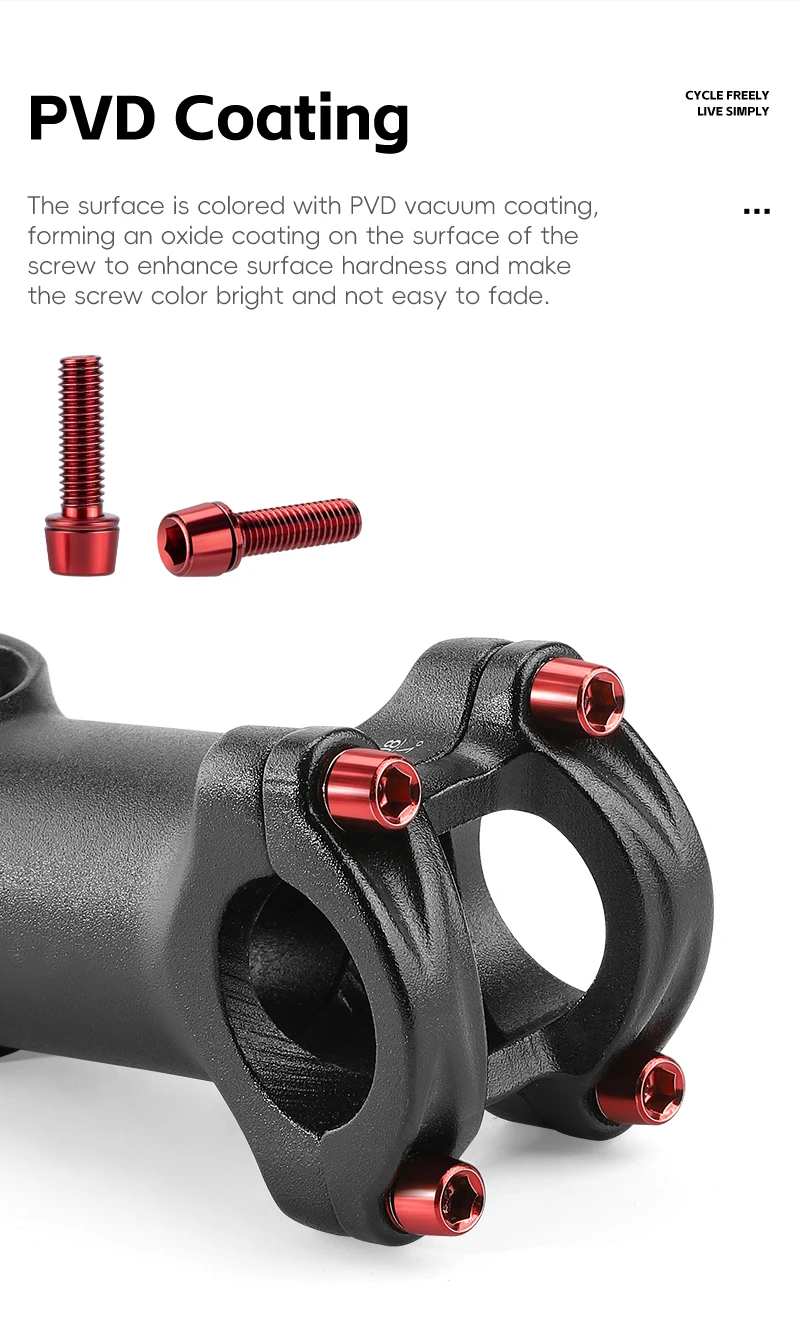 WEST RADFAHREN 6 teile/satz Fahrrad Vorbau Schrauben M5 * 18mm Mehrfarbige Eloxierte Legierung Stahl Schrauben Kit Fahrrad Lenker Vorbau bolzen Fahrrad Teile – Detail 5