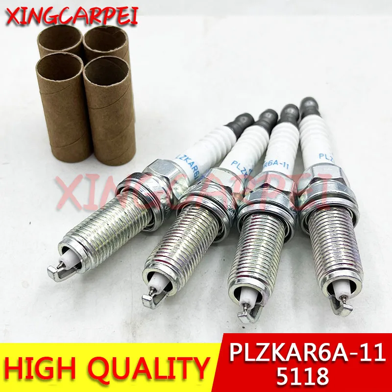 Laeser Platinum Spark Plugs 4pcs For Nissan Qashqai NV200 March X-Trail Micra Tiida PLZKAR6A-11 5118 PLZKAR6A11 5118 22401-CK81B spark plug