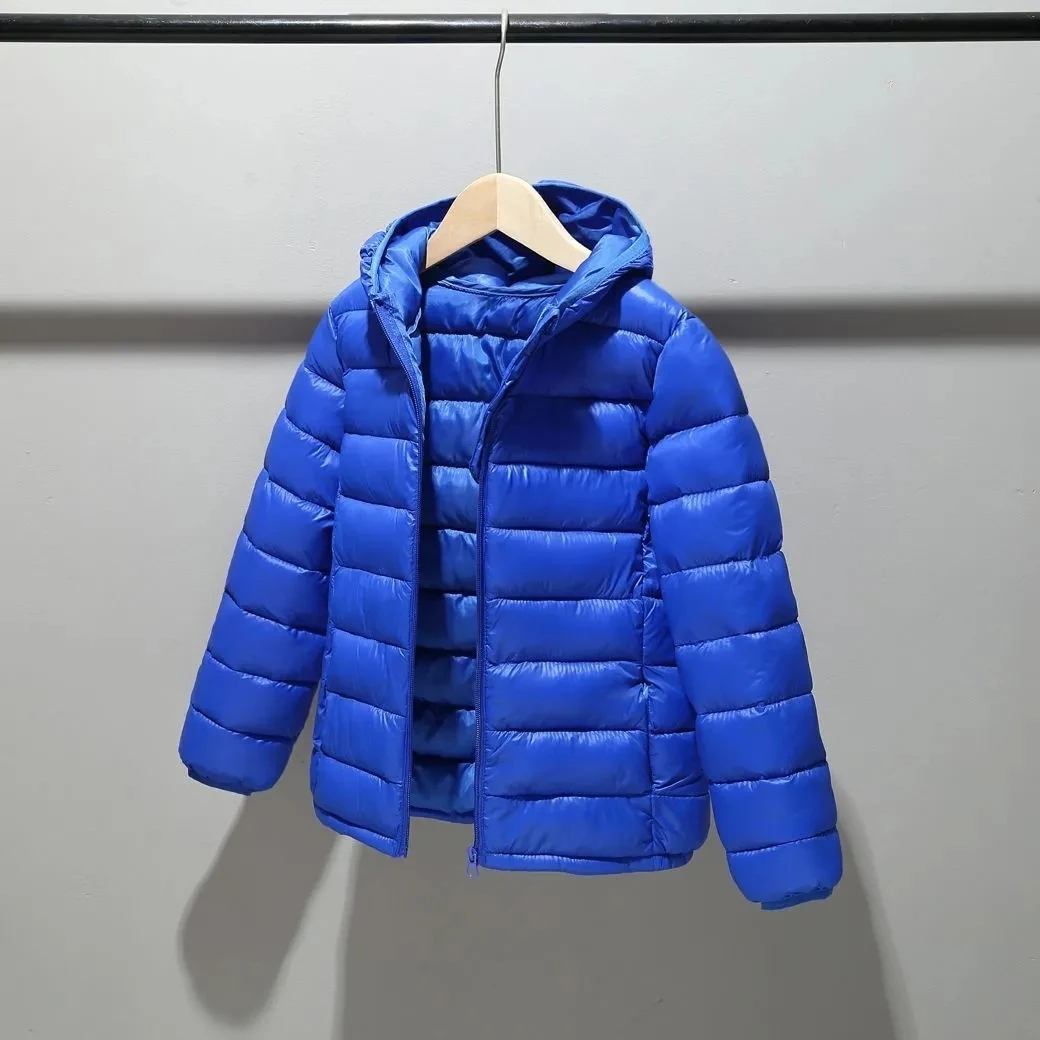 Winter jacket for Boys Girls Down Jacket Black Red Zipper Hooded Coat Big Childrens Kids Jacket Kids Outwear