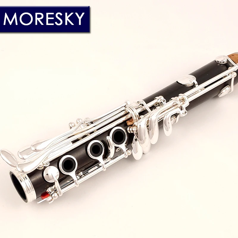 MORESKY Ebony Wood/Grenadilla Professional Clarinet Bb Silver Plated 19 Keys Sib Klarnet &middot;Brilliant