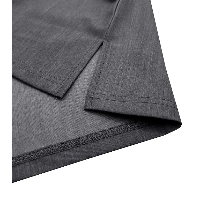 Stilvolle Herren-Poloshirts im Stretch-Denim-Look, schwarze Slim-Fit-Oberteile mit kontrastierendem Kragen und Taschen, ideal für lässige Frühlings- und Sommerkleidung – Detail 31