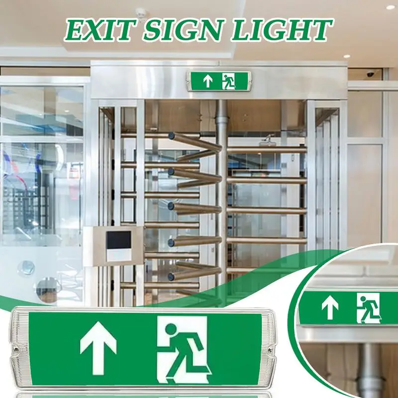 LED Safety Exit Sign Evacuation Indicator Light Fire Exit Sign Lights Super Bright for Supermarket Urgent Evacuation