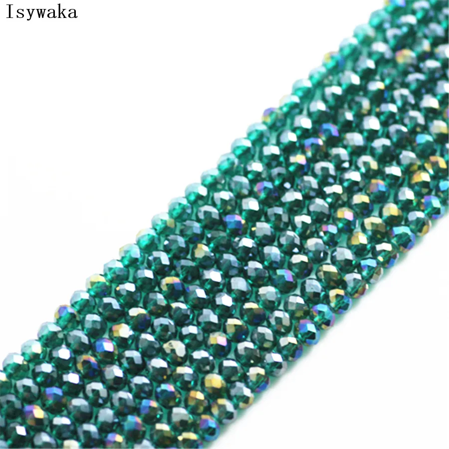 Ink Blue Faceted Crystal Glass Rondelle Beads for Jewelry Making - 170pcs, 2mm