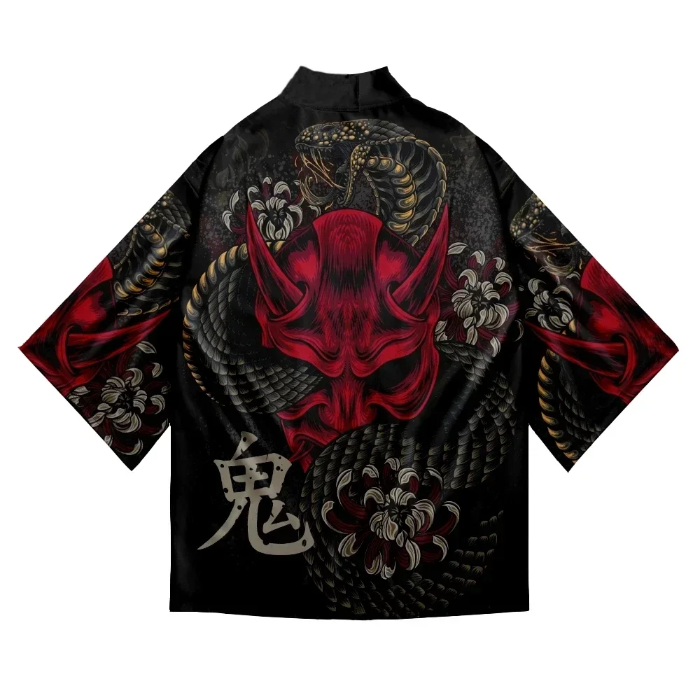 Japanese Kimono Snake Demon kimono men Women Haori Yukata Cosplay Traditional Clothing