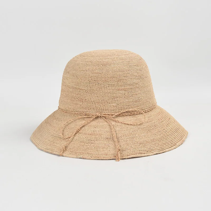 

Hat Summer Women Sun Protection Raffia Straw Big Brim Panama Cap Breathable Beach Accessory For Holiday Outdoor