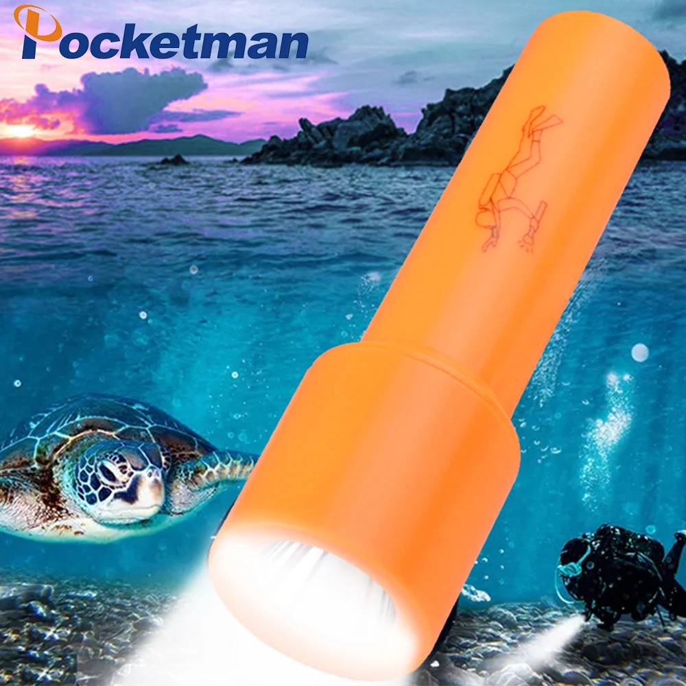 

LED IPX8 Waterproof Flashlight Multifunctional Underwater Diving Flashlight Torch Light Lamp for Diving Accessories