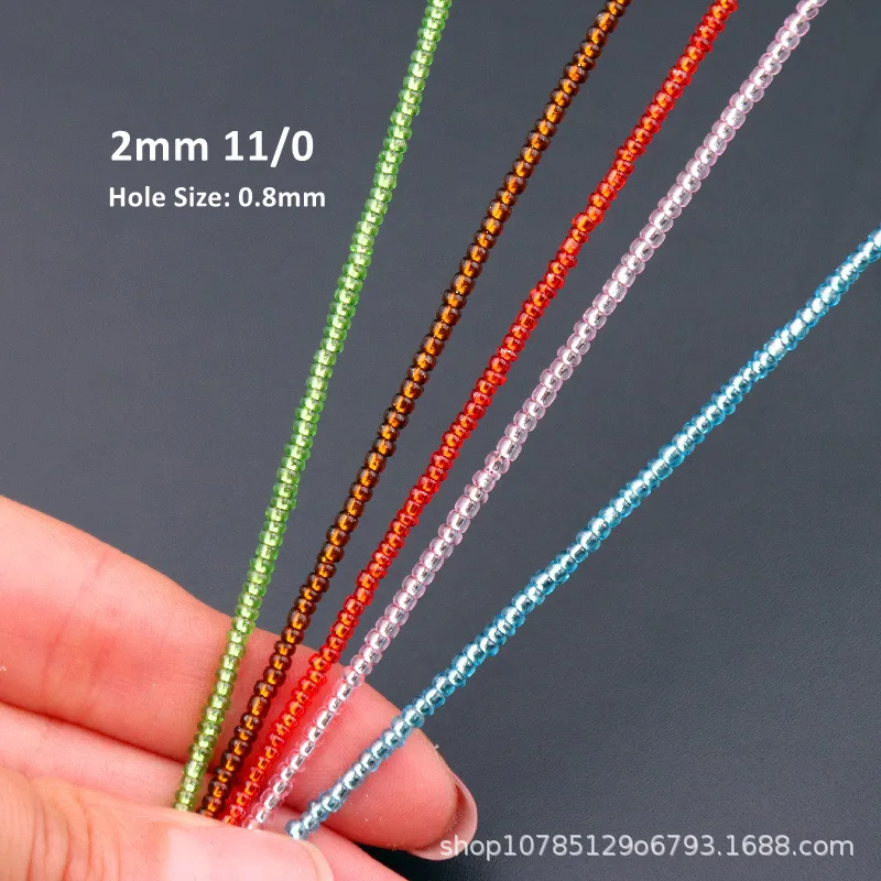 High-Quality Silver-Filled Glass Rice Beads for Jewelry & Clothing - Multiple Sizes Available