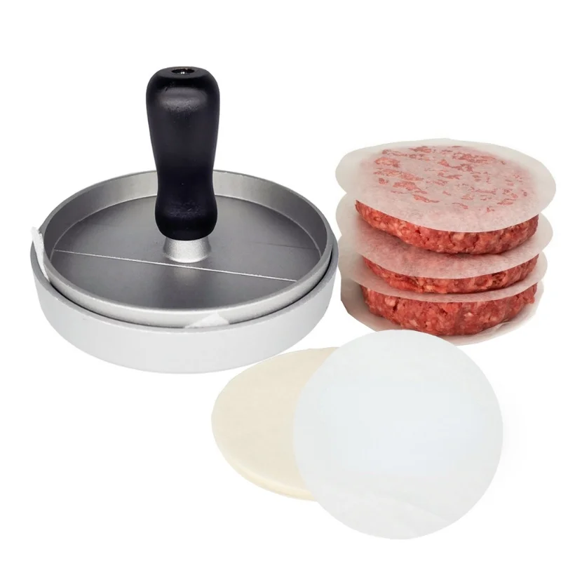 High Quality Round Shape Hamburger Press Aluminum Alloy Meat Beef Grill Burger Mold Kitchen Tool