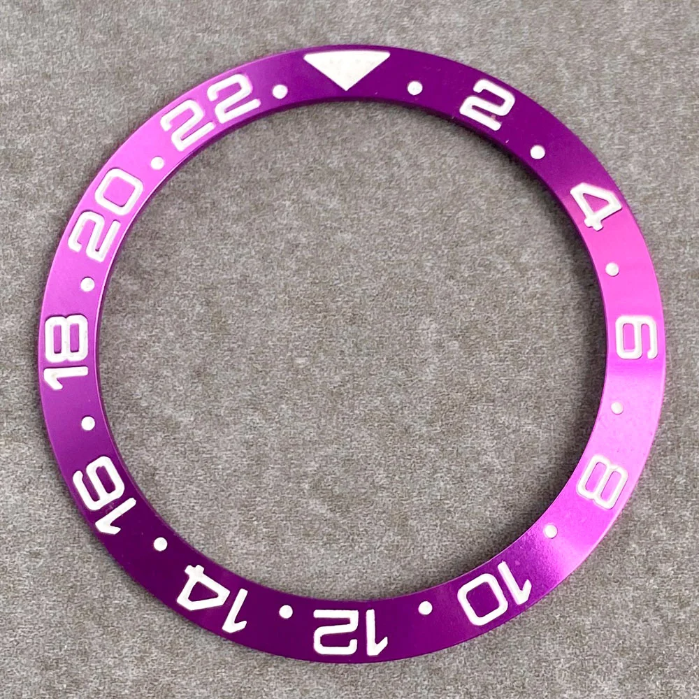 Aluminum Sloping Watch Bezel Insert Ring for Men's 40mm Watch - Available in Black, Blue, Green, Red, Purple