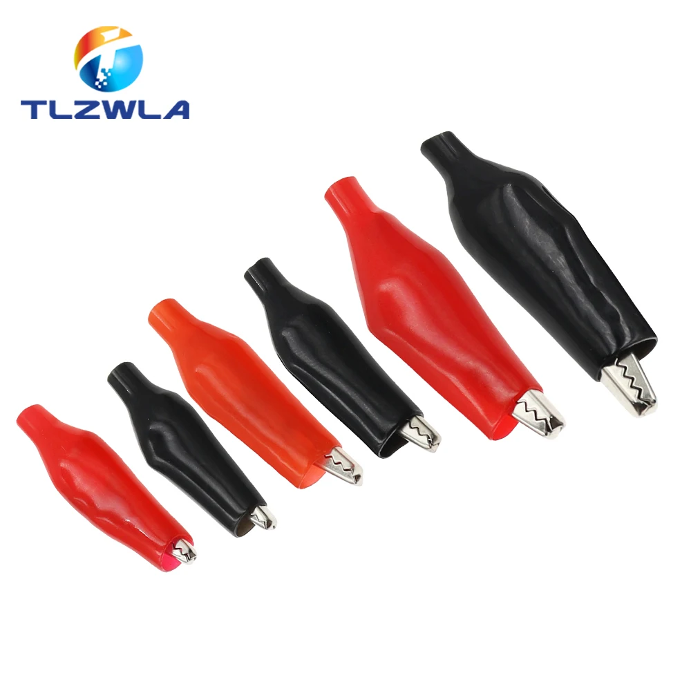 20 Pezzi Di Clip A Coccodrillo 5A - Morsetti Elettrici In Plastica Con Guaine Isolate - Rosse E Nere Per Test Elettronici E Riparazioni Fai-Da-Te - 2