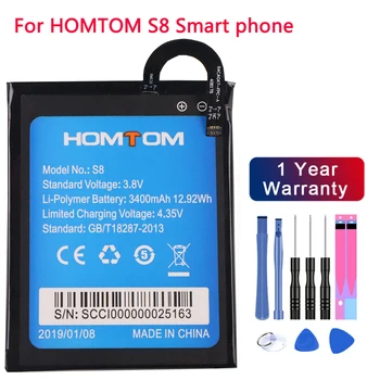New Original 3400mAh S8 Phone Battery For HOMTOM S8 High Quality SmartPhone Replacement 5.7inch Backup Batteries Batteria