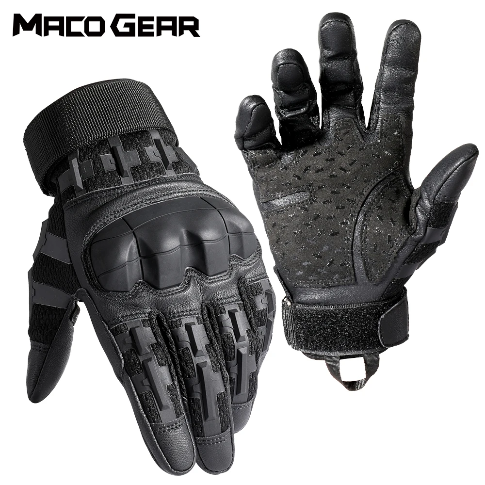 PU Leather Full Finger Tactical Touch Screen Gloves Hiking Cycling Training Climbing Airsoft Hunting Non-slip Protective Gear touch screen gloves,fitness gloves,bicycle gloves