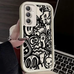 Black Graffiti Design Silicone Phone Case for Galaxy A50 (1)