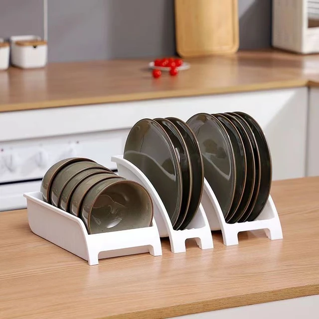 Metal Dinner Plate Storage Rack Organizer and Drying Rack, 14 Slot