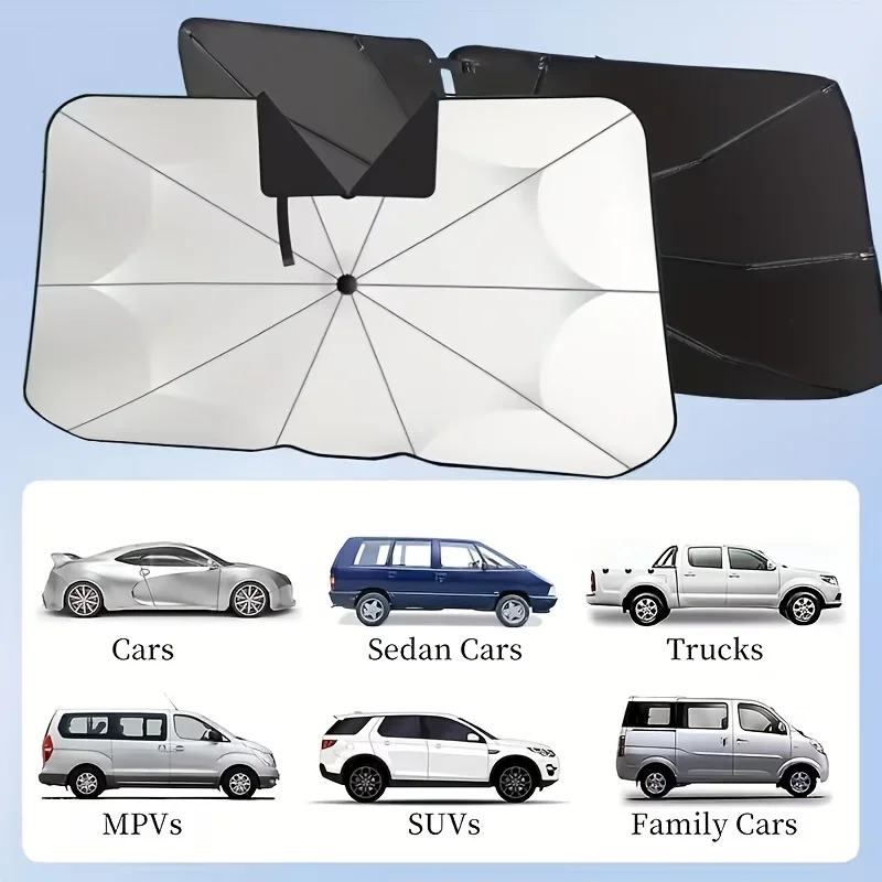 Nuovo Parasole Auto Migliorato, Copertura Parabrezza a Specchio a V, Ombrello Riflettente Anti-UV/Calore, Ripiegabile Rapidamente - Image 3