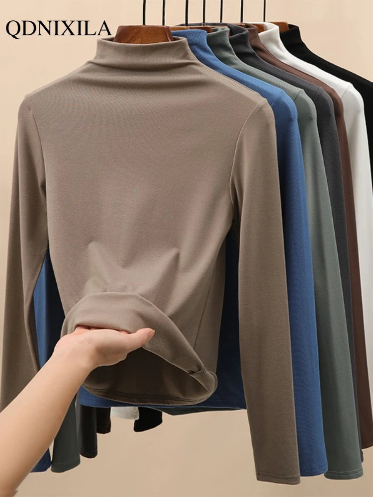 【INCHANT ME】[Warmer set] Turtleneck half T-shirt Men's Mock Neck Short Sleeve T-Shirt Half Turtleneck Casual