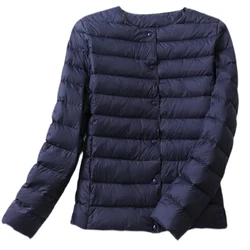 Autumn and winter new styles Women's ultralight foldable down jacket Women's white duck down windproof parka