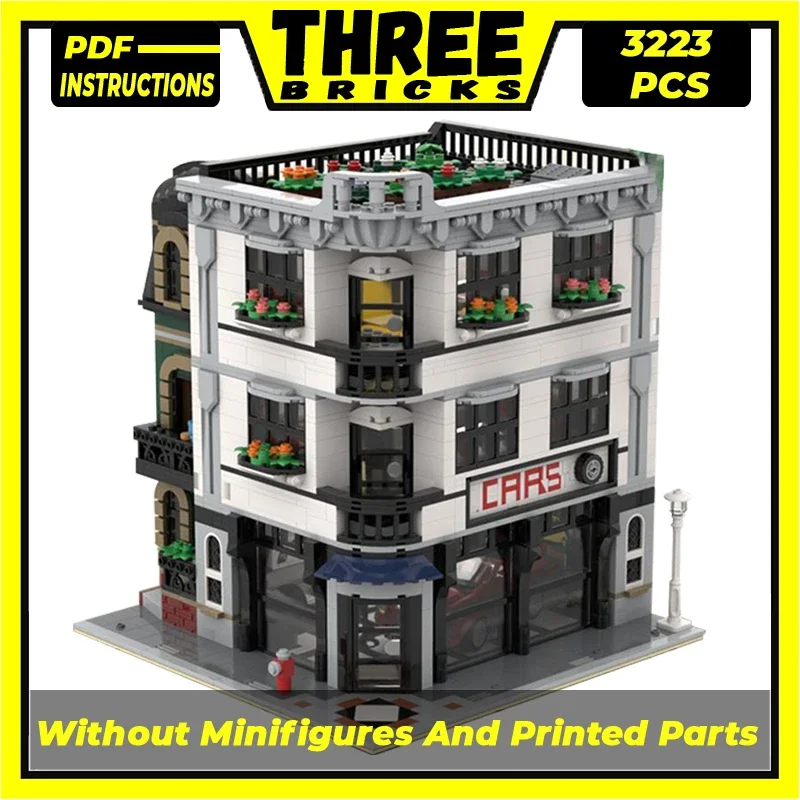 

Конструктор Moc, модель городской улицы, конструктор, технология выставочного зала для британского автомобиля, модульные блоки, подарки, рождественские игрушки, Наборы «сделай сам» в сборе