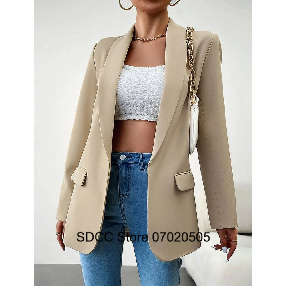 New Women's Suit Jacket Lapel Loose Commuter High Street Coat Dress Clothing Female Blazers for Womens Short Sets Ladies Jackets