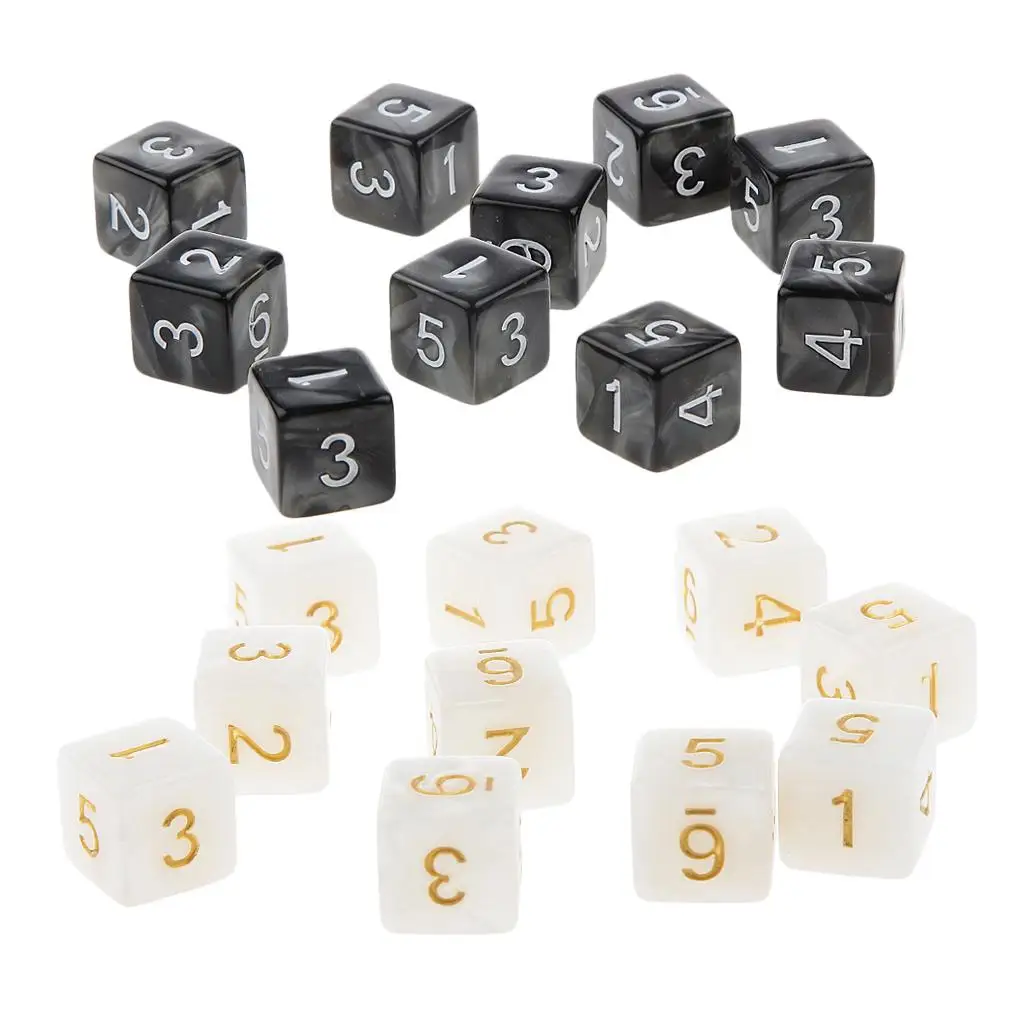 20Pcs Opaque Dice Set D6 Six Sided Die Square for &