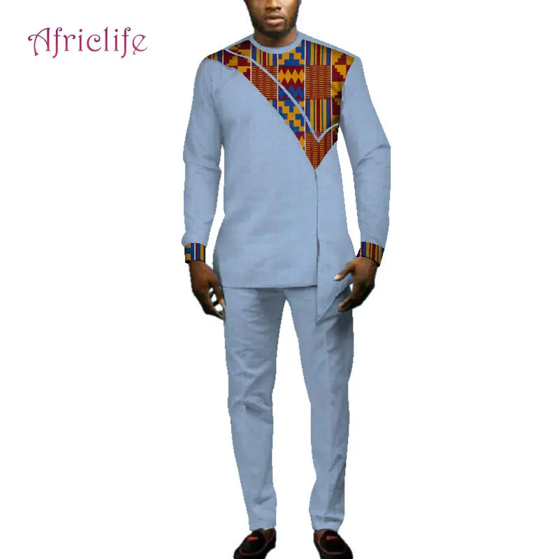 Casual African Men Clothes Shirt Pant 