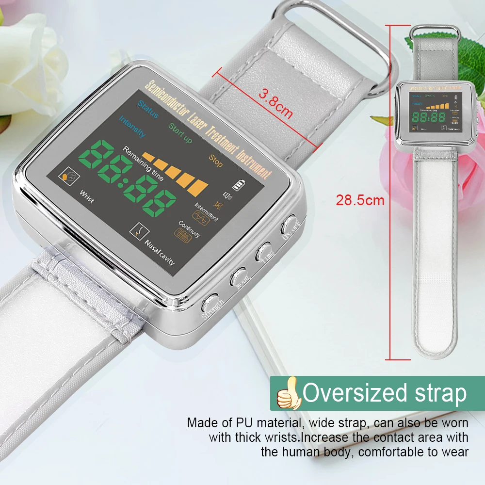 13Holes 650nm Laser LLLT Wrist Watch For Therapy Hypertension Nose Rhinitis Sinusitis Diabetes Cholesterol Treatment Diode Watch