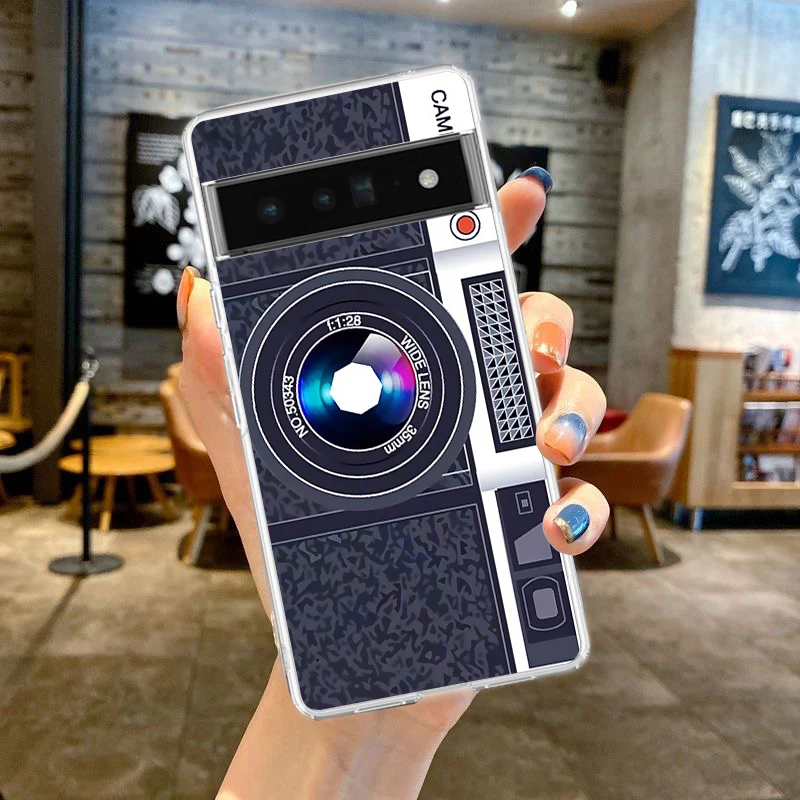 Retro Camera Radio Cassette Design Soft TPU Clear Phone Case