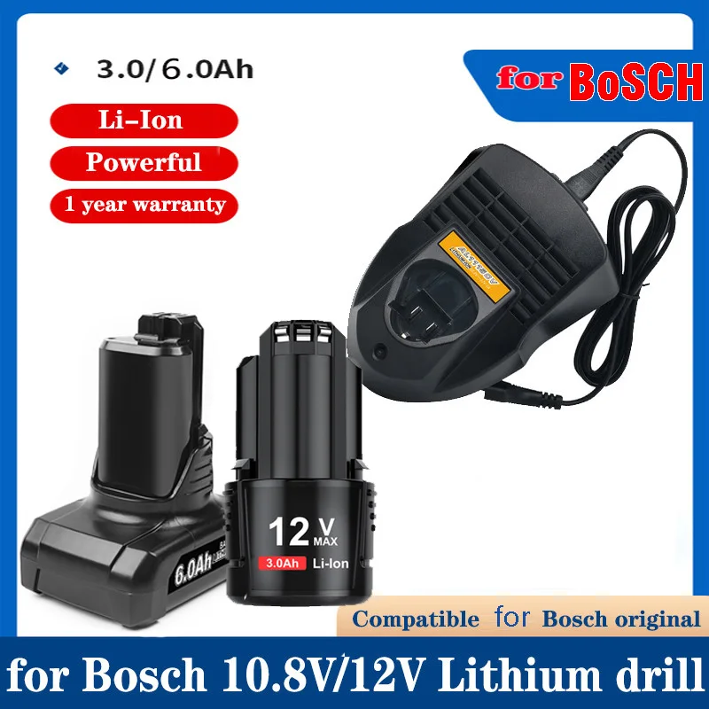 para Bosch Professional 12v System Gba 12v Lithium Battery 3ah 6ah Bateria para Chave de Fenda Gsr120 Gsb120 Gsr108