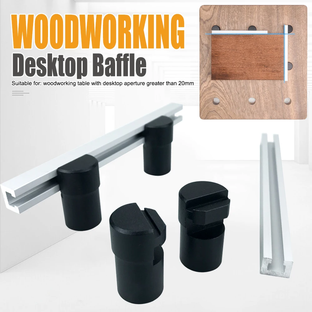 

2 Pcs Woodworking Desktop Baffle Planing Stop Board 19/20mm Dog Hole Bench Fixing Clamp for T-track Woodworking DIY Tool