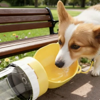 2 in 1 Portable Dog Water Bottle Pet Water Container with Food Storage Pet Travel Drinking Bowl for Dogs Cats Pet Supplies