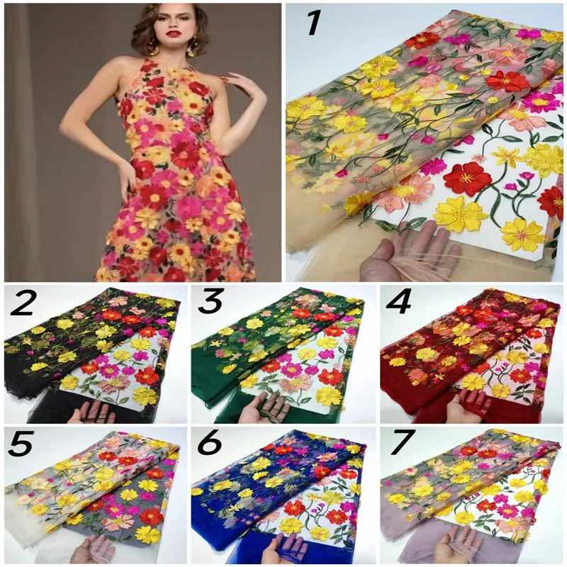 

Nigerian 3d flower Lace Fabrics 2022 High Quality Lace African Lace Fabric For Wedding Dress French Tulle Lace Material