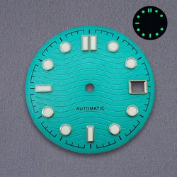 Green Luminous Wave Dial with S Logo (28.5mm) - Watch Accessories Repair Tool - S Dial (K - 671)