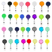 50 Pcs Retractable Badge Reel Clips Holder Mixed Solid Color Nurse Students Doctor ID Badge Holder for Hanging ID Card 1