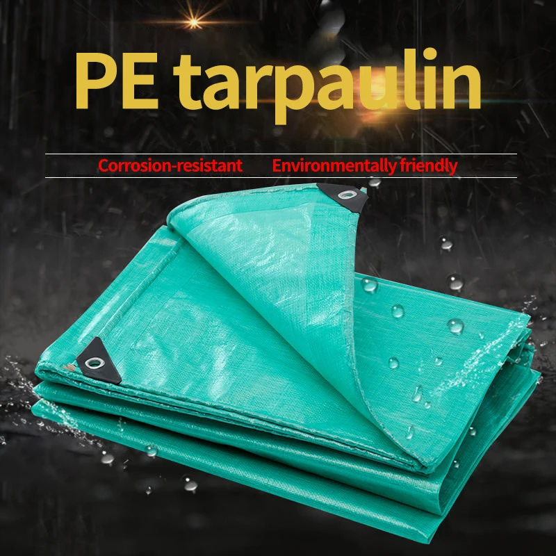 PE Tarpaulin Waterproof Camping Shelters 4x3M Thicken Rainproof Sunshade Outdoor Canvas Garden Sunshelter Outdoor Car Tarp