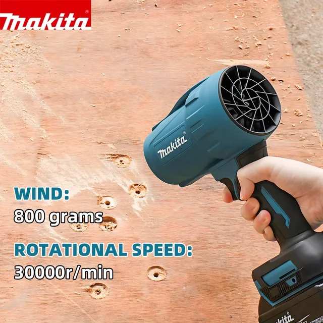 เครื่องเป่าลมไร้สาย Makita 18V Li-ion ความเร็วรอบ 30000 รอบ/นาที กำลังลม 800 กรัม สำหรับทำความสะอาดฝุ่นในสวน/โรงงาน 1