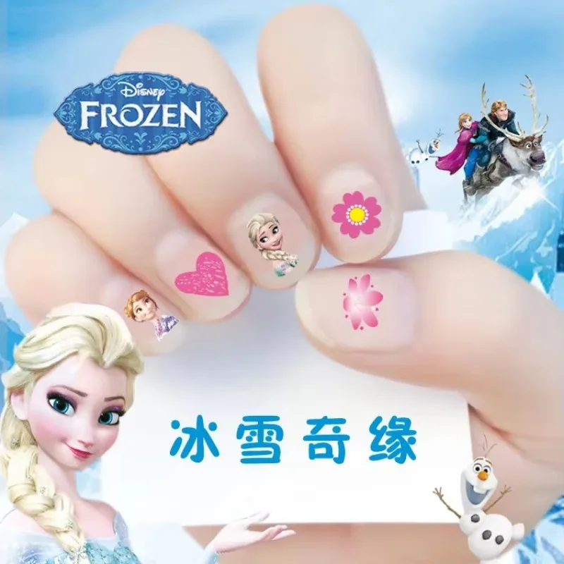 Disney Frozen Princess Elsa Anna Makeup Nail Stickers Toy Snow White Sophia Mickey Minnie 3D Cartoon Stickers Kids Birthday Gift