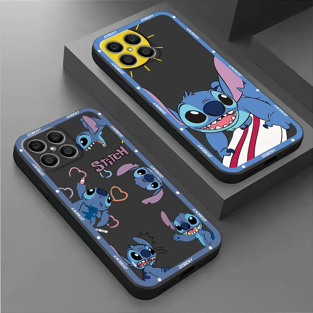Custodia Carina Disney Stitch Per Honor X7 4G 8X X8 4G 5G X8A 4G X9A 5G Custodia Morbida Nera