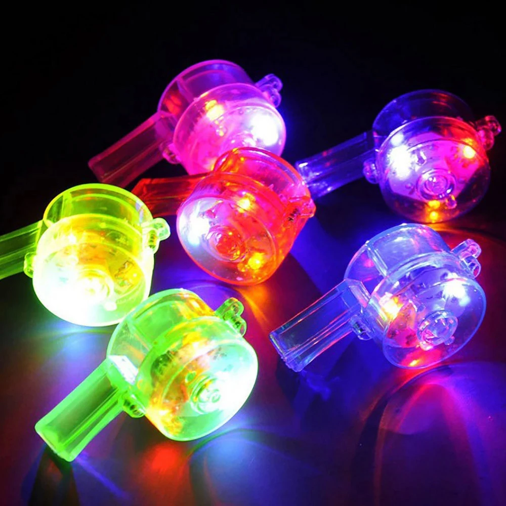 

Dark Kids Children with Lanyard LED Flashing Whistle Glowing Colorful Pendant Whistle Flashing LED Whistle LED Light Up Whistle